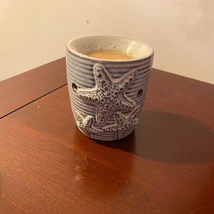 Scentsy sea star blue white star fish plug in wax warmer base